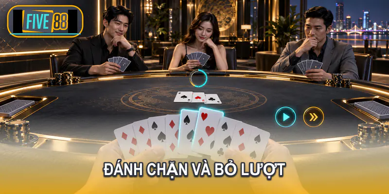 Người chơi chọn bài đánh hoặc bỏ lượt trên bàn Tiến lên